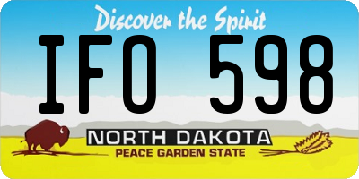 ND license plate IFO598