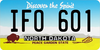 ND license plate IFO601
