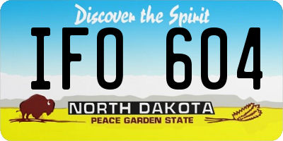 ND license plate IFO604