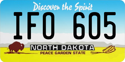 ND license plate IFO605