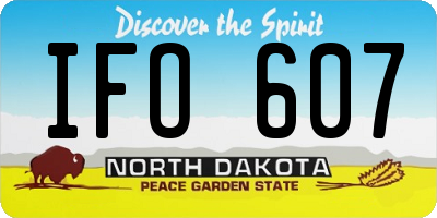 ND license plate IFO607