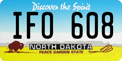 ND license plate IFO608
