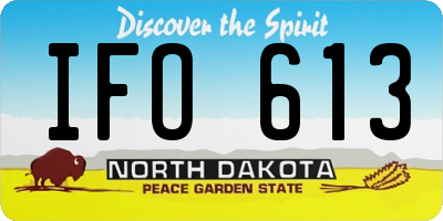 ND license plate IFO613