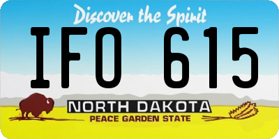 ND license plate IFO615
