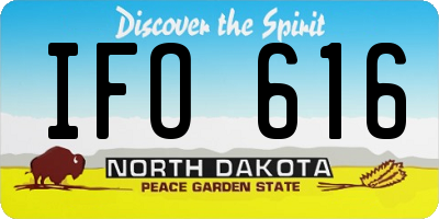 ND license plate IFO616