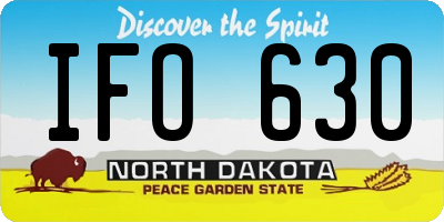 ND license plate IFO630