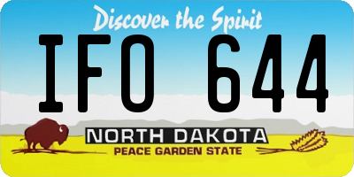 ND license plate IFO644