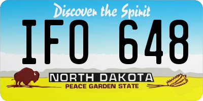 ND license plate IFO648