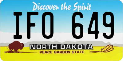 ND license plate IFO649