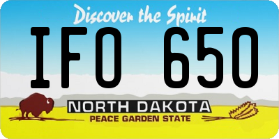 ND license plate IFO650