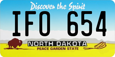 ND license plate IFO654