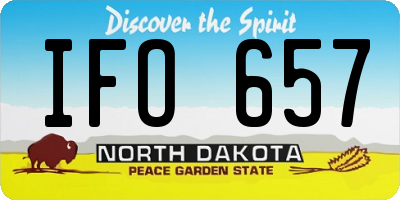 ND license plate IFO657