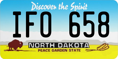 ND license plate IFO658