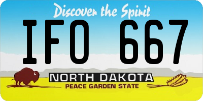 ND license plate IFO667