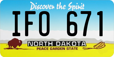 ND license plate IFO671