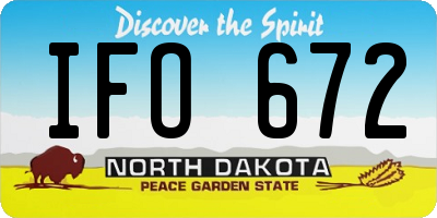 ND license plate IFO672