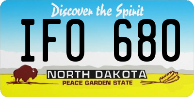 ND license plate IFO680
