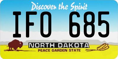 ND license plate IFO685