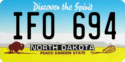 ND license plate IFO694
