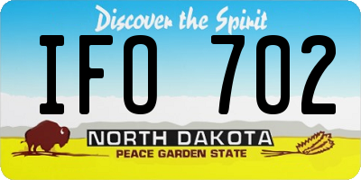 ND license plate IFO702