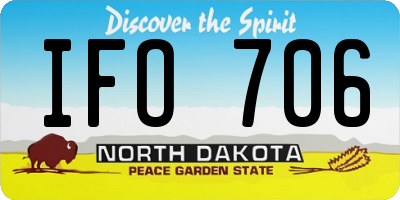ND license plate IFO706