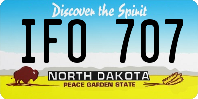 ND license plate IFO707