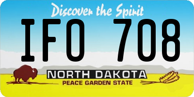 ND license plate IFO708