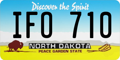 ND license plate IFO710