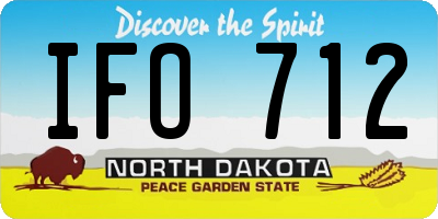 ND license plate IFO712