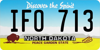 ND license plate IFO713