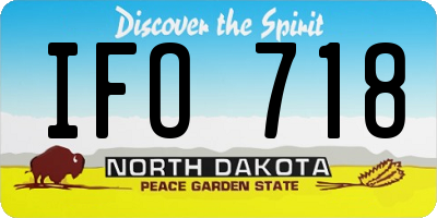ND license plate IFO718