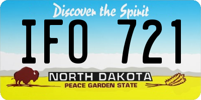 ND license plate IFO721