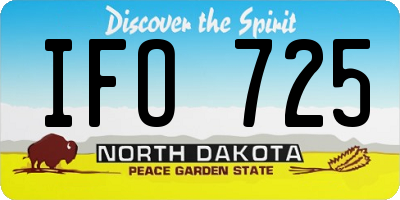 ND license plate IFO725