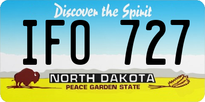 ND license plate IFO727