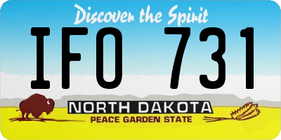 ND license plate IFO731