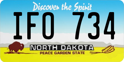 ND license plate IFO734
