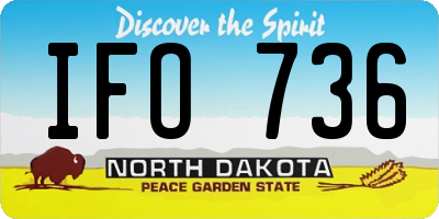 ND license plate IFO736