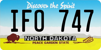ND license plate IFO747