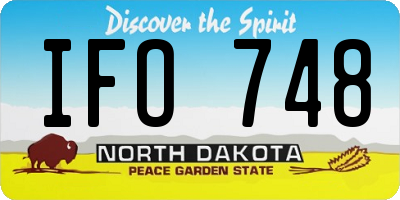 ND license plate IFO748