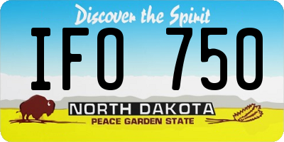 ND license plate IFO750