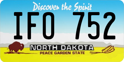 ND license plate IFO752