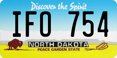 ND license plate IFO754