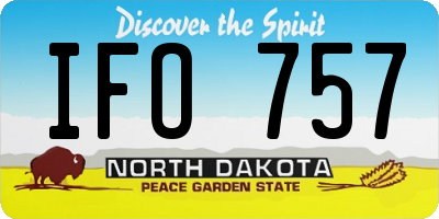 ND license plate IFO757