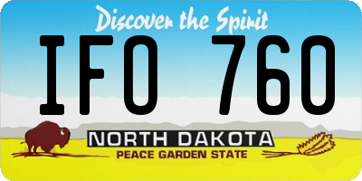 ND license plate IFO760