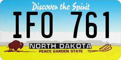 ND license plate IFO761