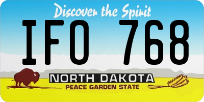 ND license plate IFO768