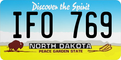 ND license plate IFO769