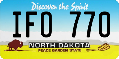 ND license plate IFO770