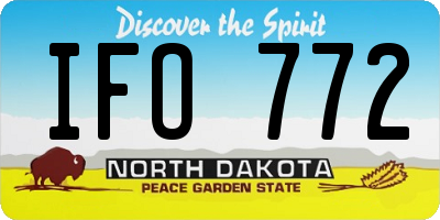 ND license plate IFO772