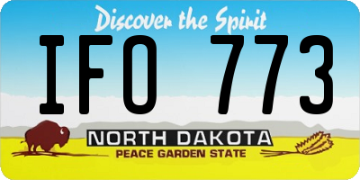 ND license plate IFO773